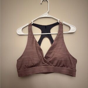 Prana Athletic Brown Striped Sports Bra Size XL